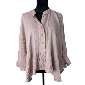 Free People Traveler Top poncho-style blush size S/P